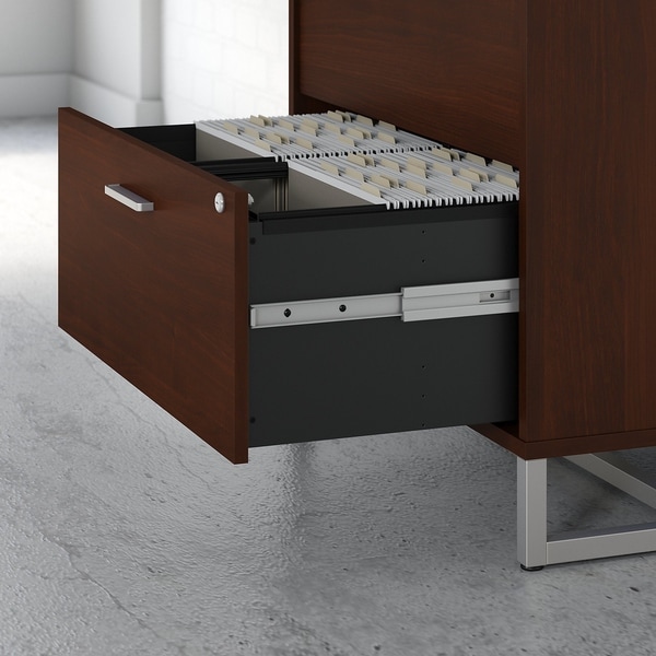 Office By Kathy Ireland Method 2 Drawer Lateral File Cabinet In Century Walnut Lateral File Cabinets