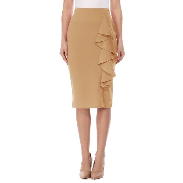 Women's High Waist Bodycon Midi Pencil Skirt - Overstock - 30865215