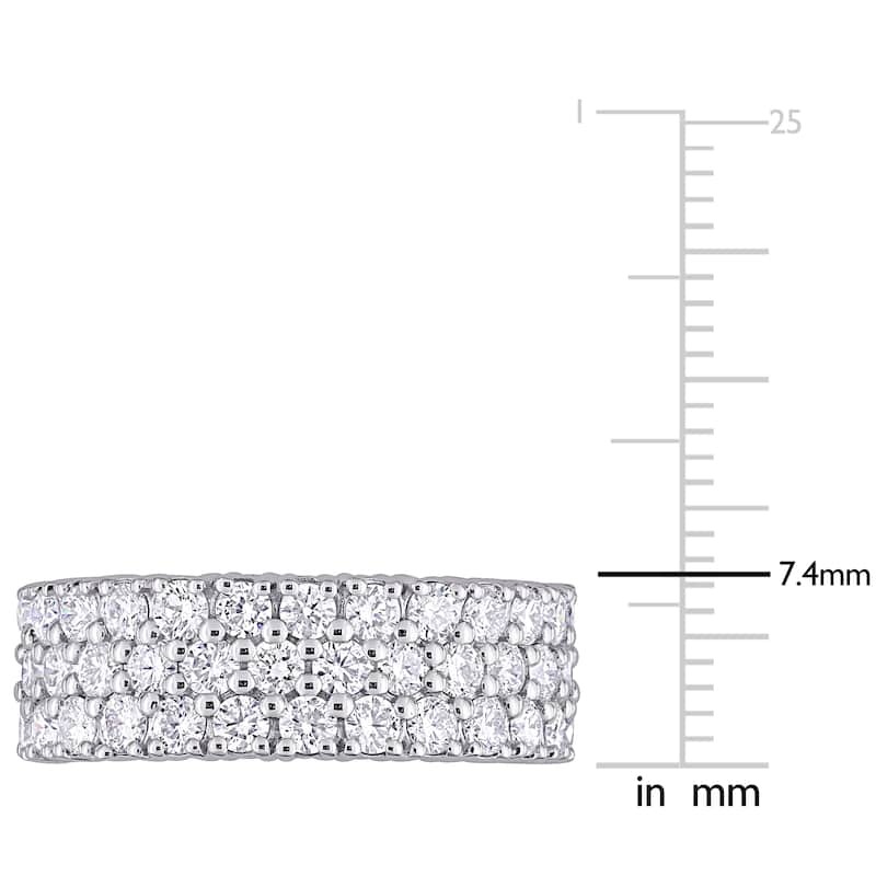 Miadora 14k White Gold 1 3/4ct TDW Diamond Triple-row Eternity Wedding Band Ring