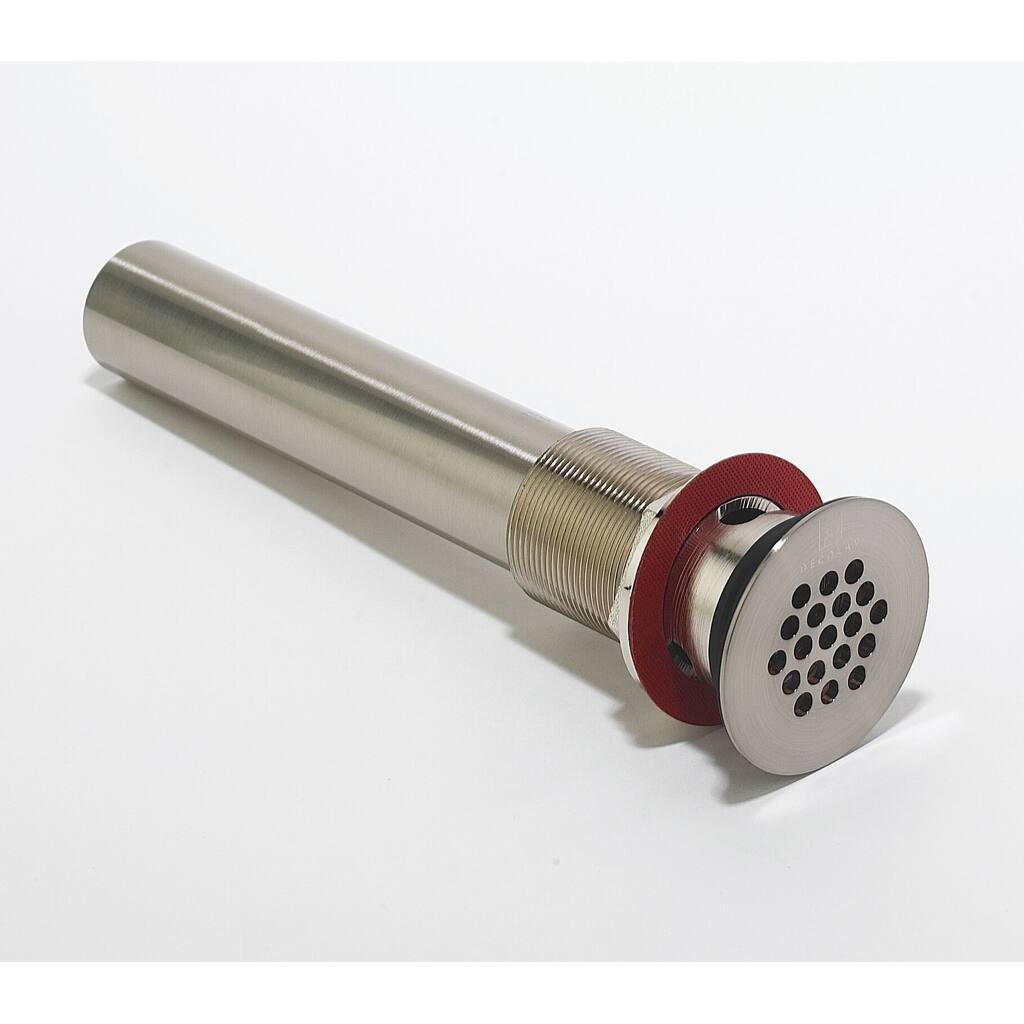 Satin Nickel Brass Grid Drain with Overflow