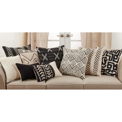 Throw Pillow With Kuba Cloth Design