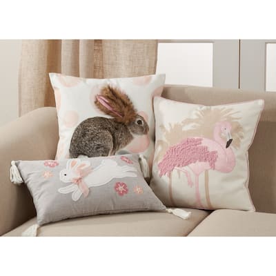 Flamingo Print Pillow