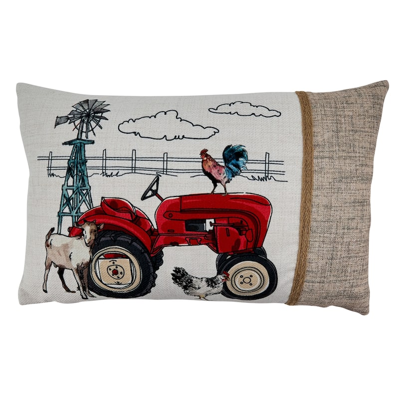 Farm Tractor Design Throw Pillow