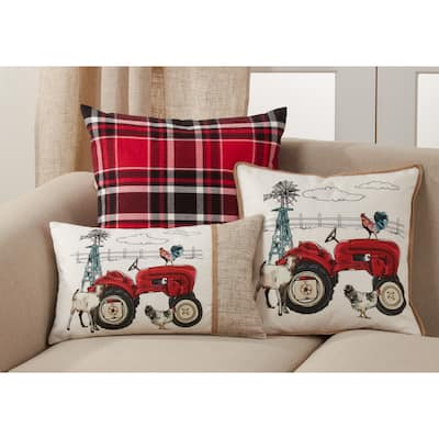Farm Tractor Design Throw Pillow