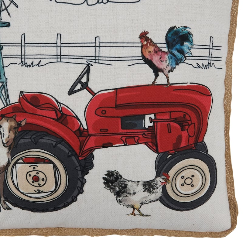 Farm Tractor Design Throw Pillow