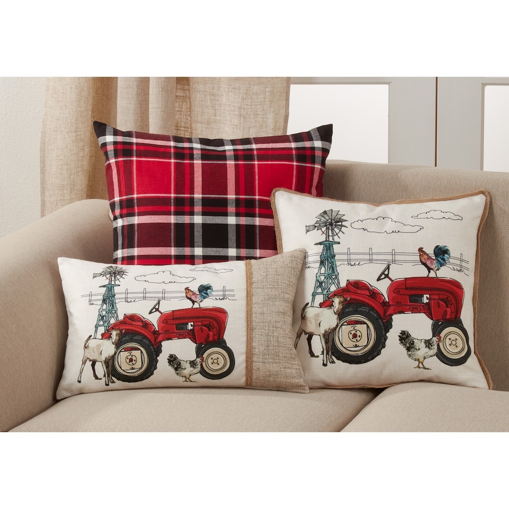 Farm Tractor Design Throw Pillow