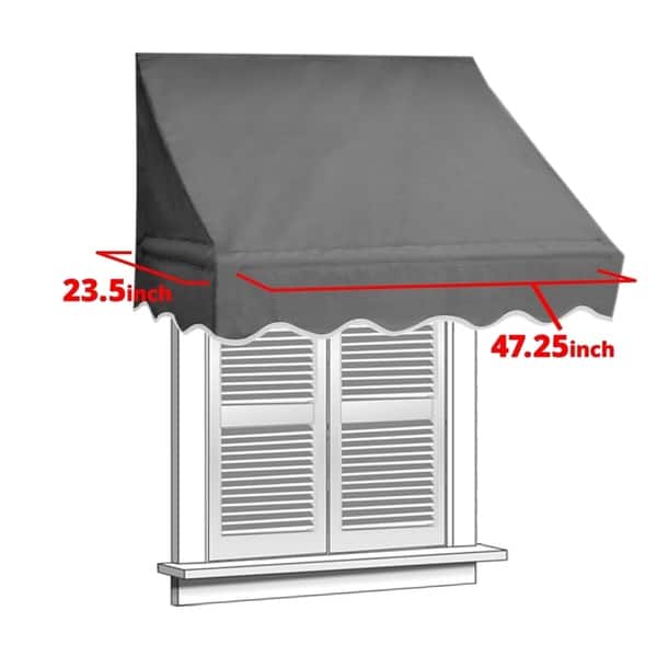 ALEKO Retractable Window Awning Door Canopy Sun Rain Cover 4 x 2 feet