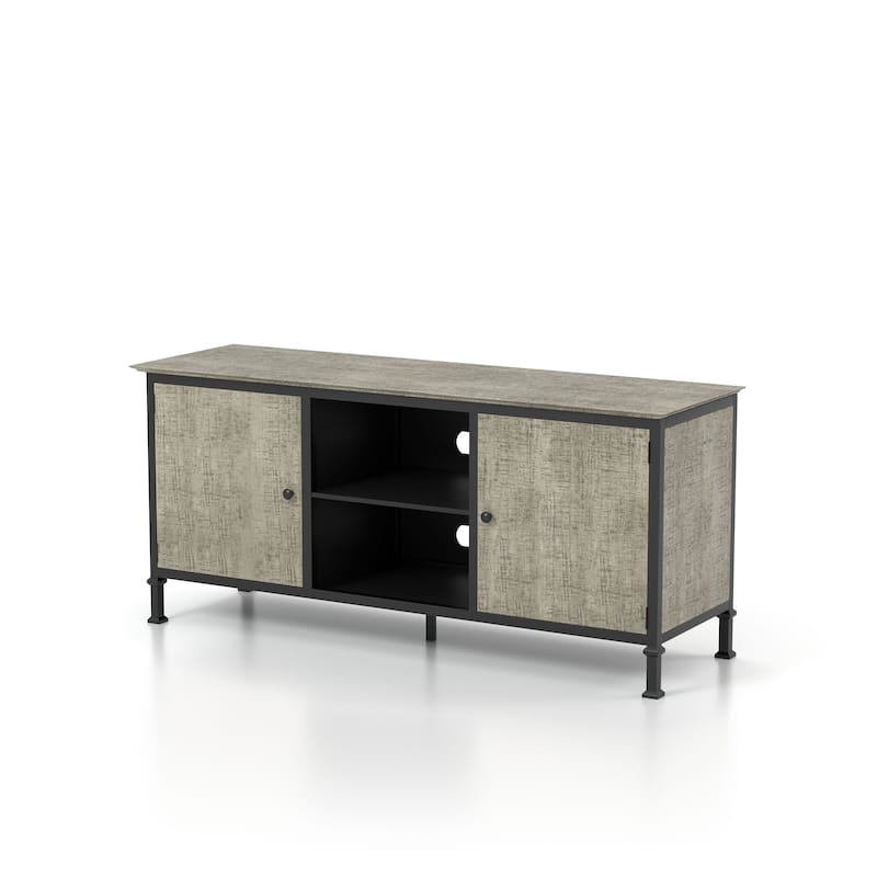 Romana Transitional Grey Metal Multi-functional Storage TV Console by Furniture of America - 60"