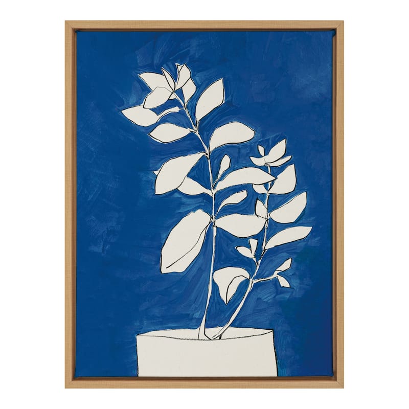 Kate and Laurel Sylvie Night Blooms Framed Canvas by Teju Reval - 18x24 - Plastic - Brown