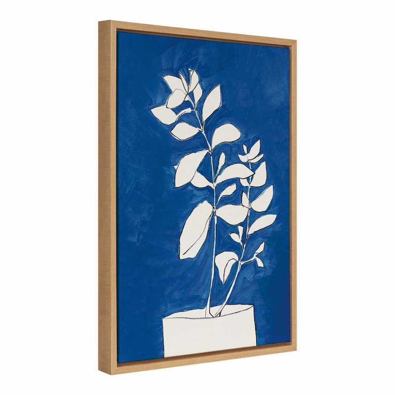 Kate and Laurel Sylvie Night Blooms Framed Canvas by Teju Reval