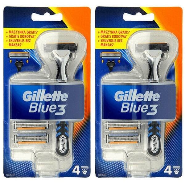 Shop Gillette Blue 3 Sensor Sensor 3 And Sensor Excel Compatible Razor Handle With 4 Refill Blade Cartridges Overstock 30865836