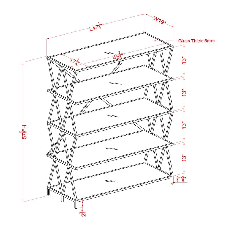 Albaric Modern Black Metal Display Bookcase by Furniture of America