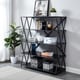 preview thumbnail 1 of 7, Furniture of America Albaric Modern Black Metal Display Bookcase 5-Shelf Large