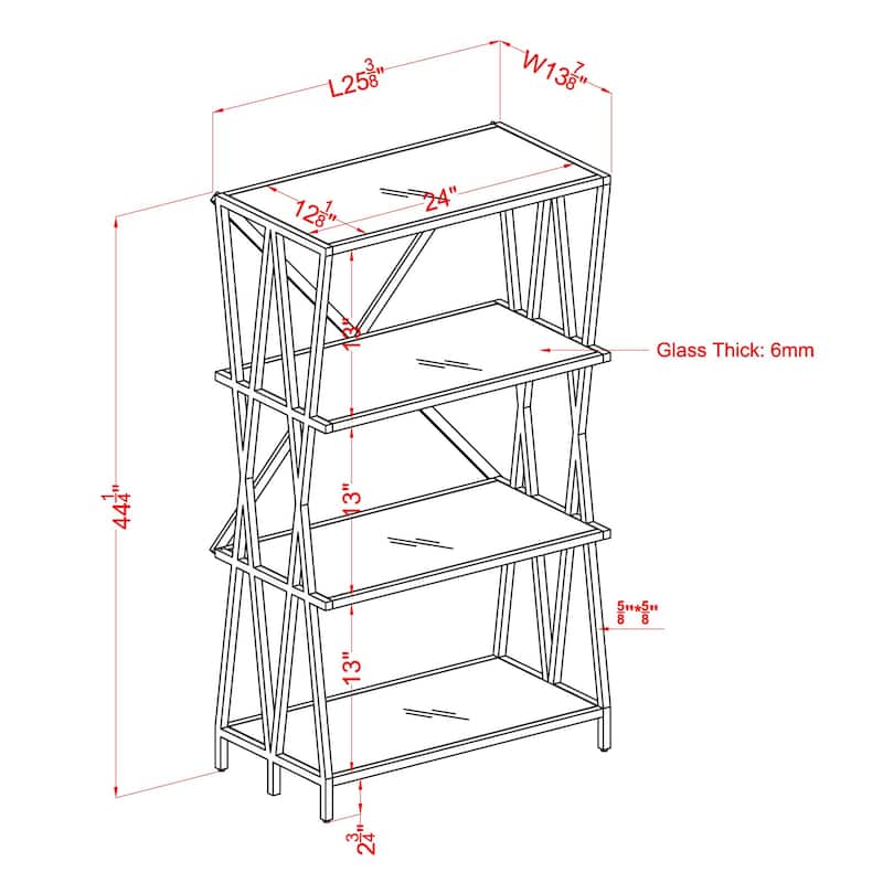 Albaric Modern Black Metal Display Bookcase by Furniture of America