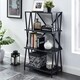 preview thumbnail 9 of 7, Furniture of America Albaric Modern Black Metal Display Bookcase 4-Shelf