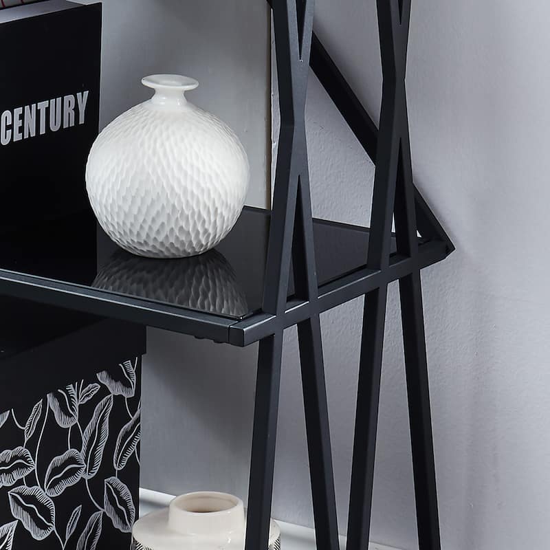 Albaric Modern Black Metal Display Bookcase by Furniture of America