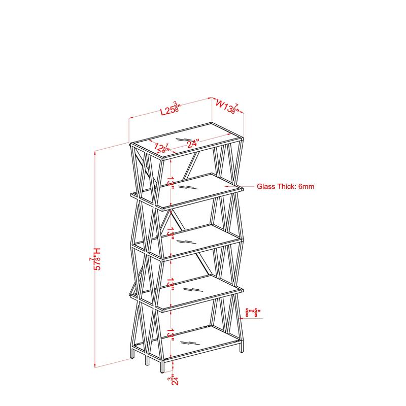 Albaric Modern Black Metal Display Bookcase by Furniture of America