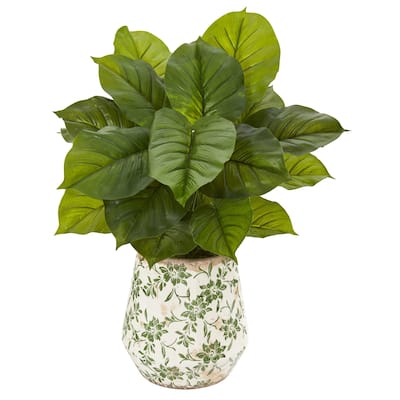 30" Large Philodendron Artificial Plant in Large Floral Planter (Real Touch)