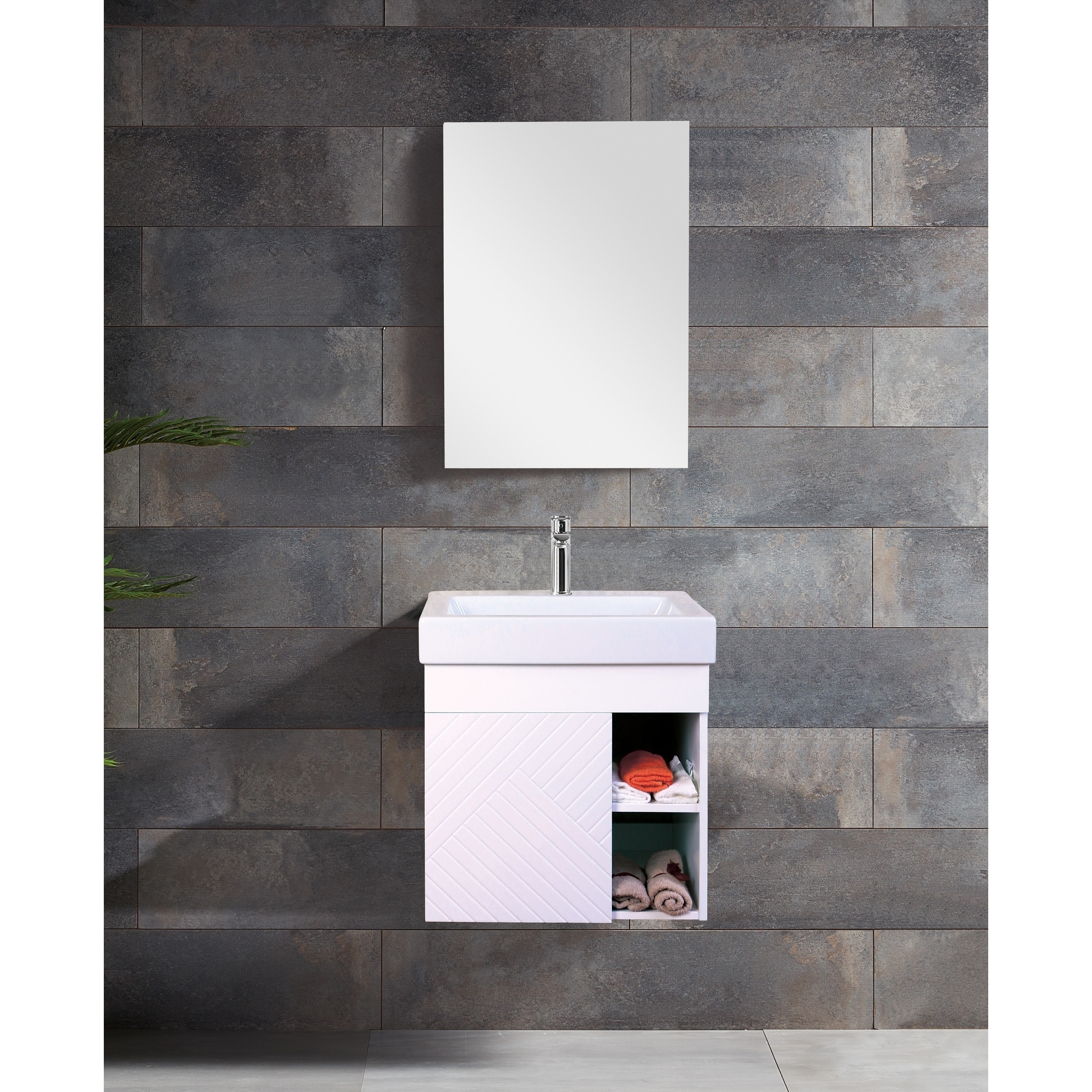 Shop Innoci Usa Anacapa 22 Wall Hung Vanity Set With 1 Door Cabinet And Ceramic Top And Integrated Basin And Medicine Cabinet On Sale Overstock 30866881