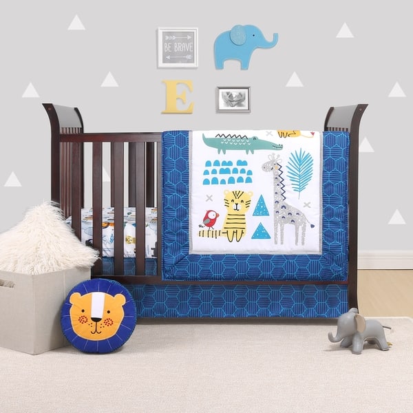 slide 1 of 1, PSP Safari Party 3-Piece Crib Bedding Set