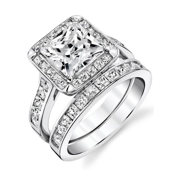 slide 1 of 1, Womens Sterling Silver White Opal CZ Eternity Ring Band 3.5mm