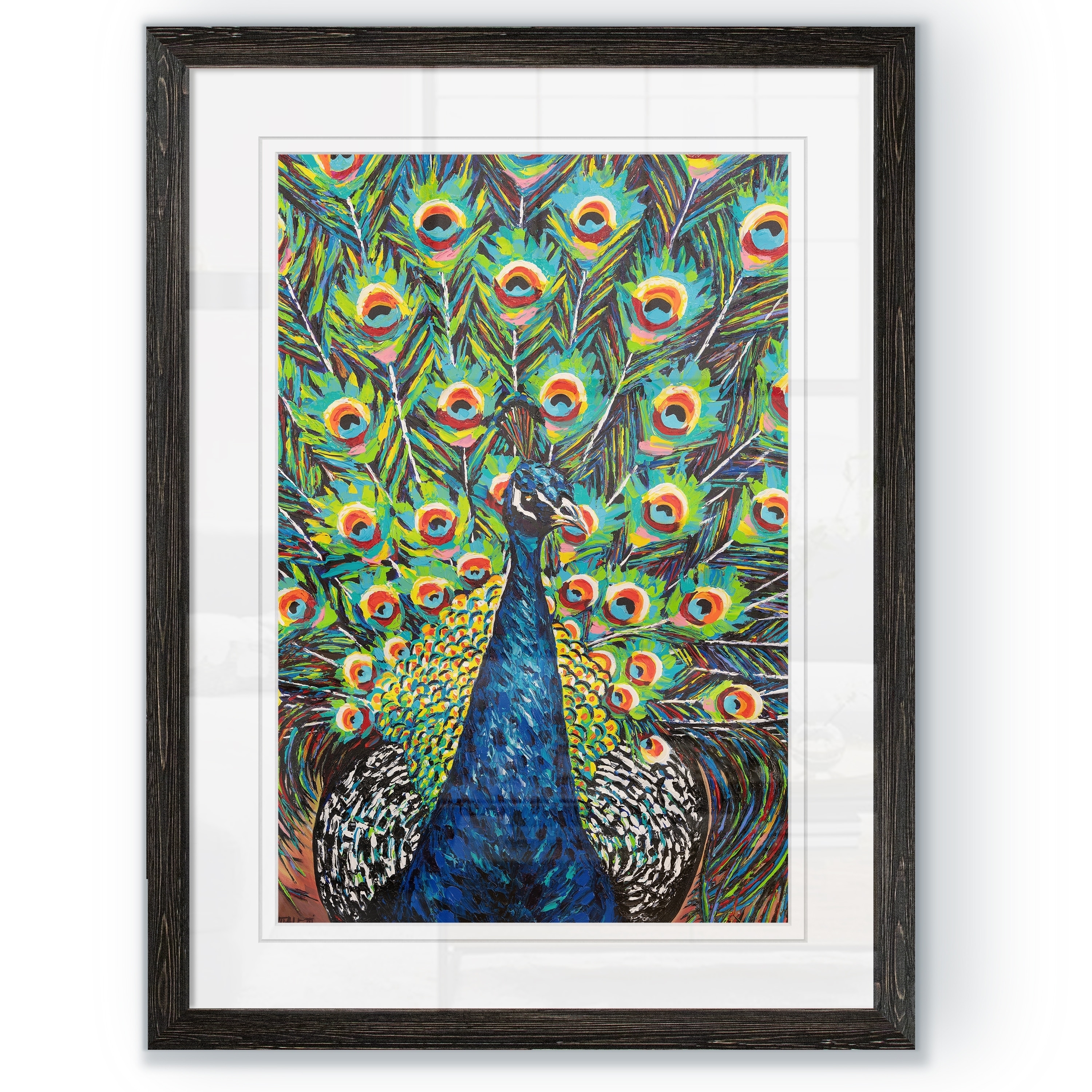 Lavish Peacock II-Framed Print - Black - 22X30