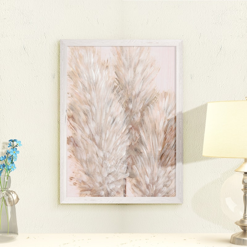 Pampas Grass Iv-framed Canvas - White - 22x30 - Bed Bath & Beyond 