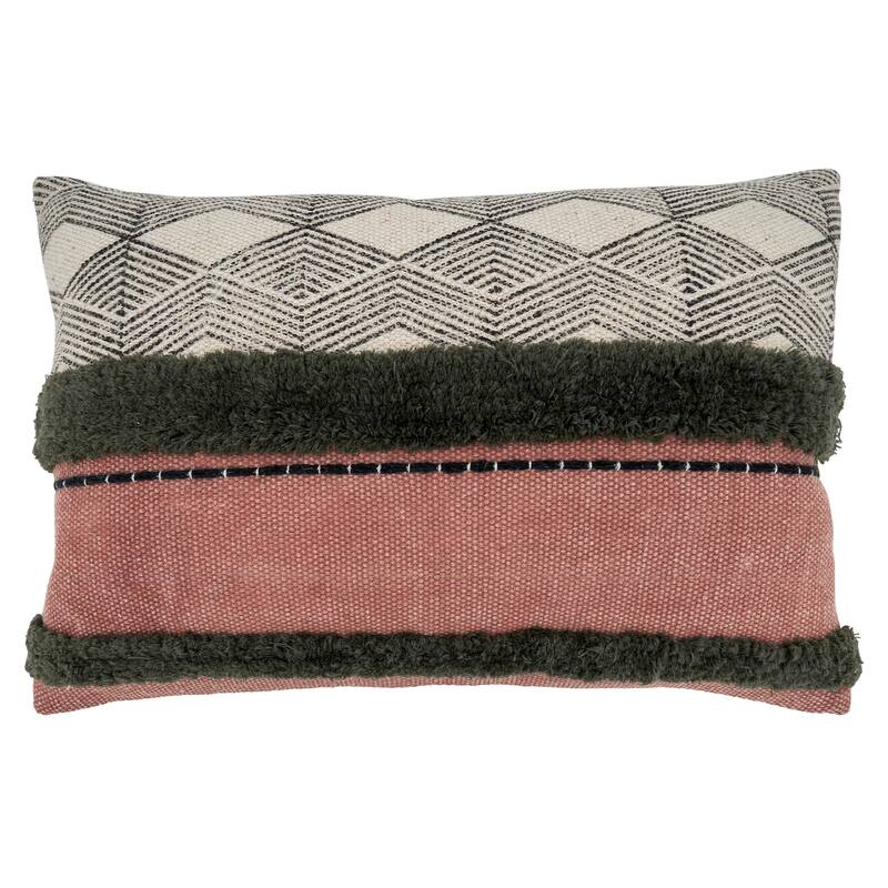 Modern Pillow With Printed and Tufted Design