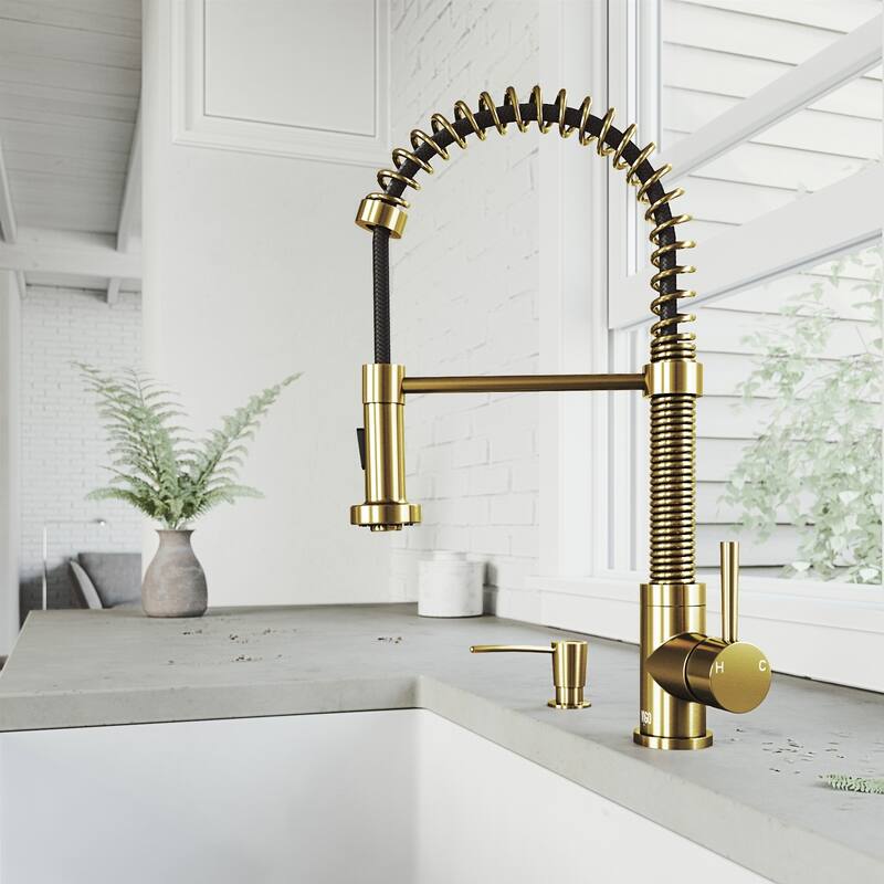 VIGO 10 oz. 1.5" W Kitchen Soap Dispenser in Matte Brushed Gold