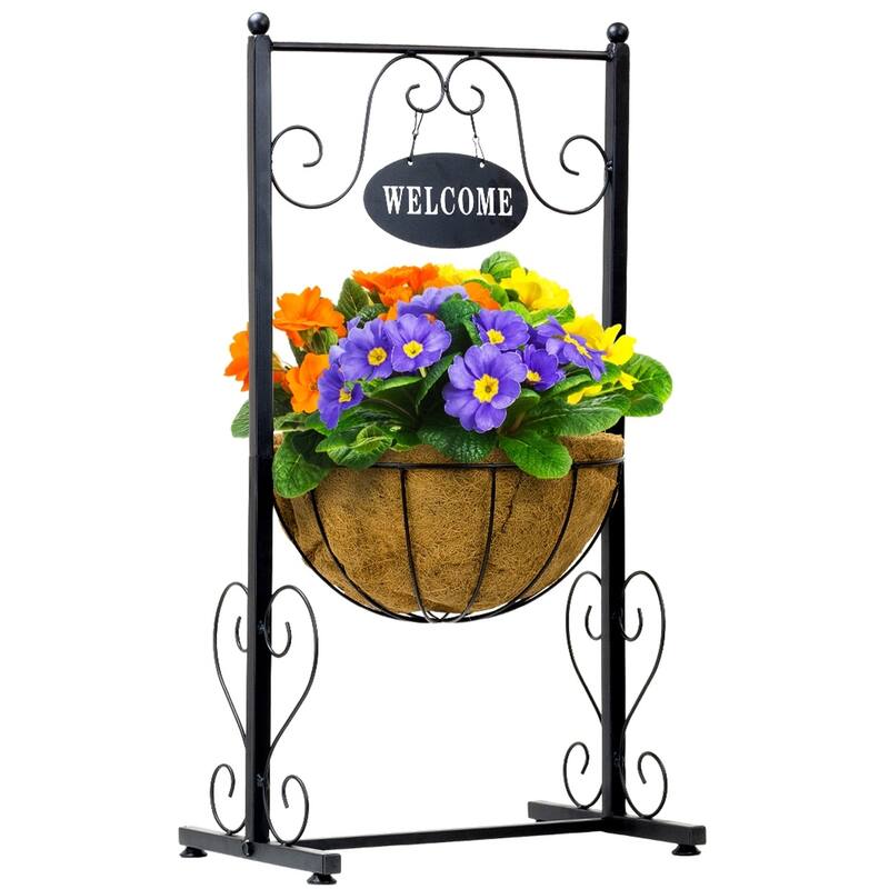Welcome Sign Metal Planter with Coco Liner - 8' x 10'