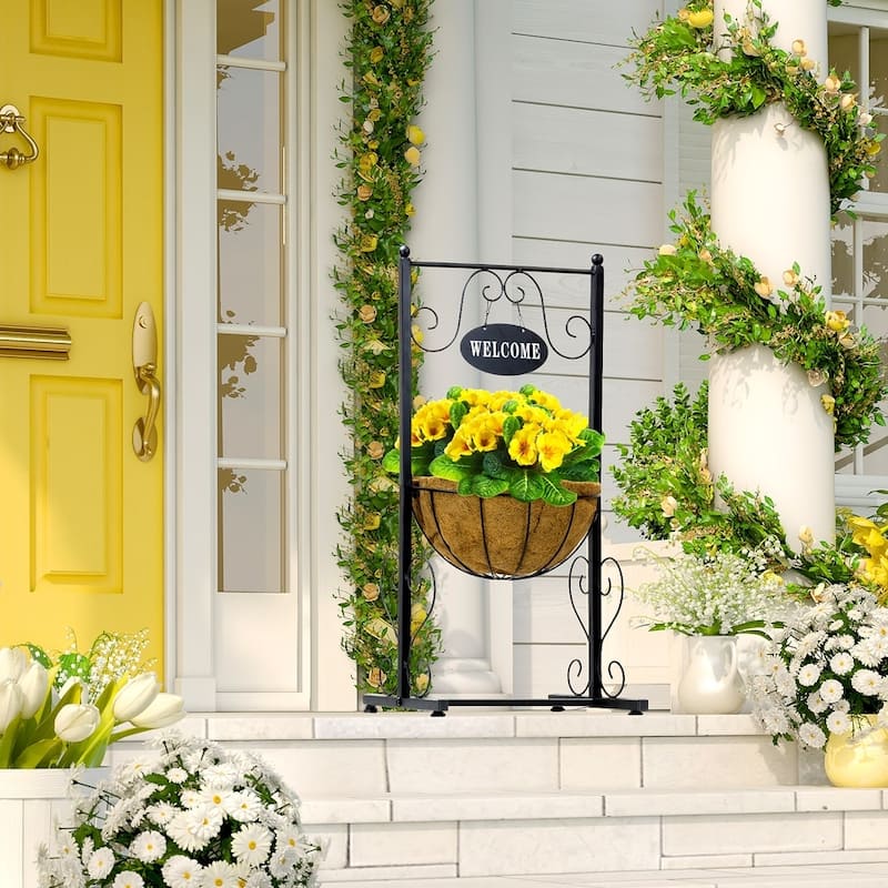 Welcome Sign Metal Planter with Coco Liner - 8' x 10'
