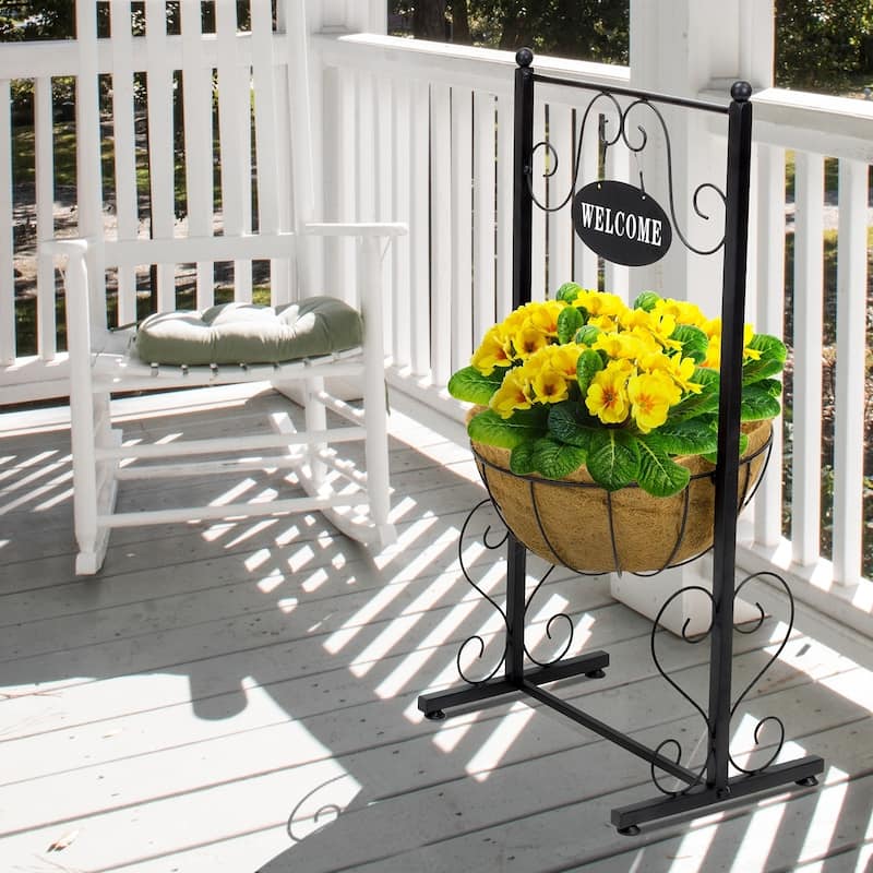 Welcome Sign Metal Planter with Coco Liner - 8' x 10'