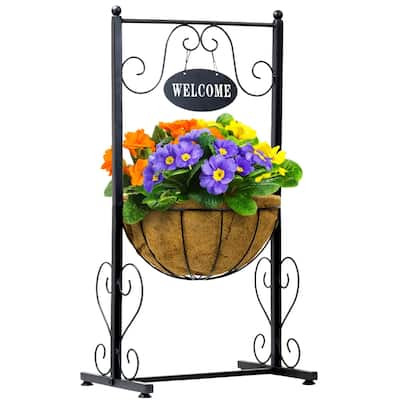 Welcome Sign Metal Planter with Coco Liner - 8' x 10'