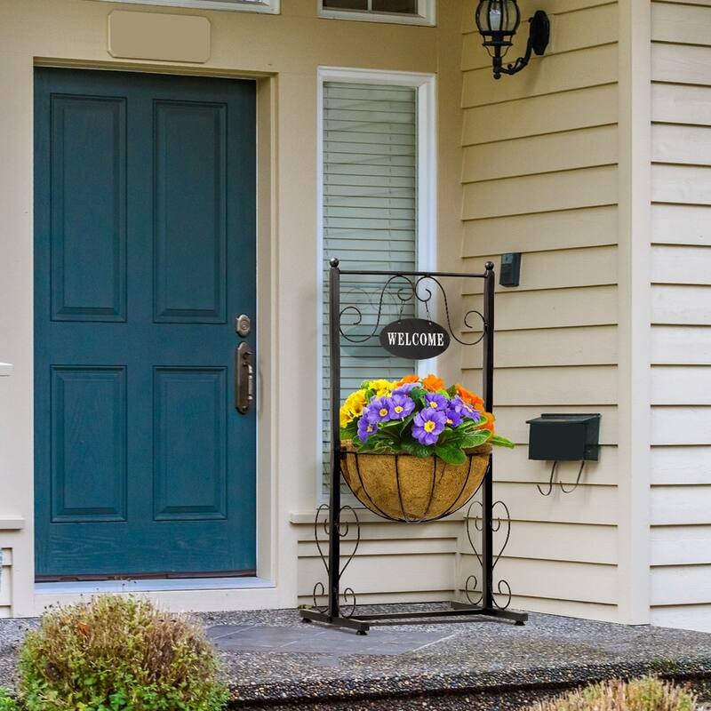 Welcome Sign Metal Planter with Coco Liner - 8' x 10'