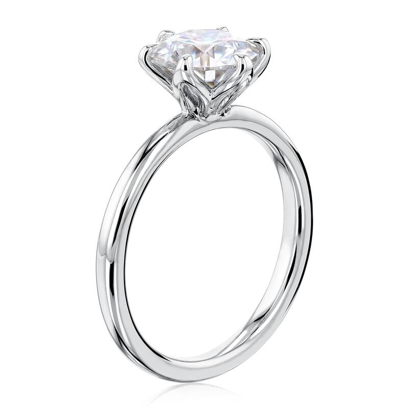 Annello by Kobelli 14k Gold 1.5 Carat Round Forever One Moissanite Solitaire 6-Prong Comfort Fit Engagement Ring