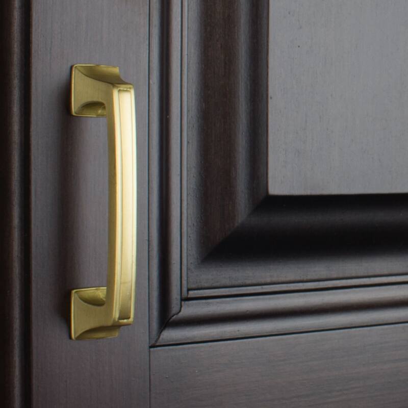 GlideRite 5-Pack 3 in. Center Satin Gold Deco Base Cabinet Pulls - Satin Gold