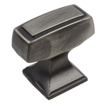 GlideRite 5-Pk 1-1/8 x 1/2 in. Satin Pewter Transitional Rectangle Cabinet Knobs - Satin Pewter