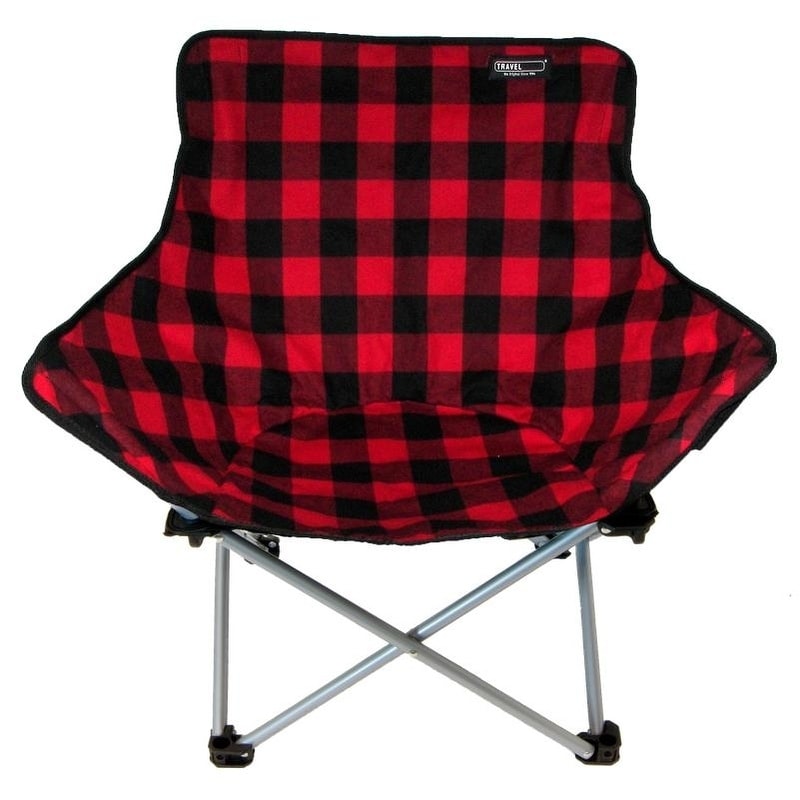 plaid camping chair