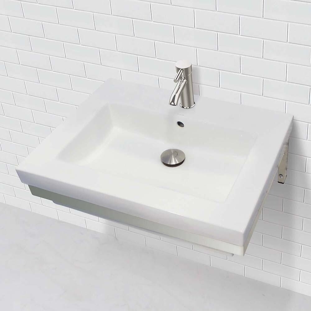 Lilac Wall Mount Rectangular Bathroom Sink With Mounting Bracket On Sale Overstock 30874748