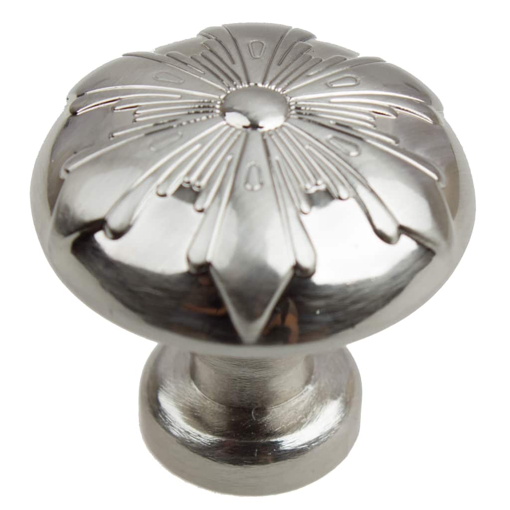 GlideRite 5-Pack 1-1/8 in. Satin Nickel Snowflake Cabinet Knobs - Satin Nickel