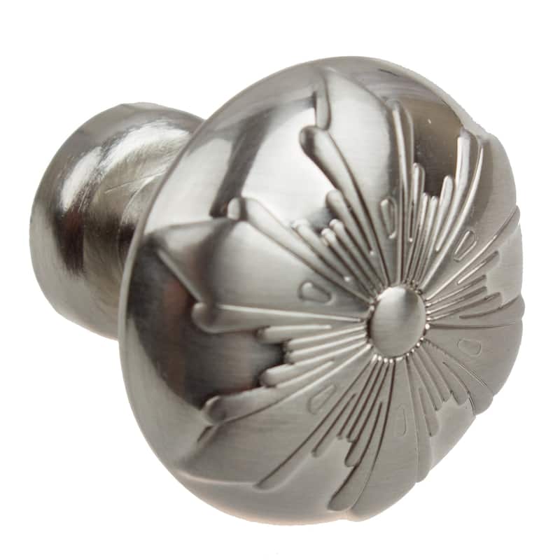 GlideRite 5-Pack 1-1/8 in. Satin Nickel Snowflake Cabinet Knobs - Satin Nickel