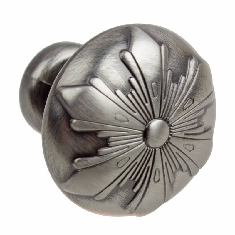 GlideRite 5-Pack 1-1/8 in. Pewter Transition Snowflake Cabinet Knobs - Satin Pewter