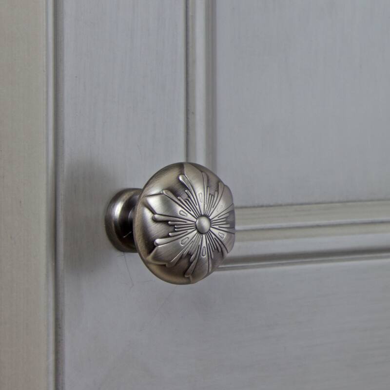 GlideRite 5-Pack 1-1/8 in. Pewter Transition Snowflake Cabinet Knobs - Satin Pewter