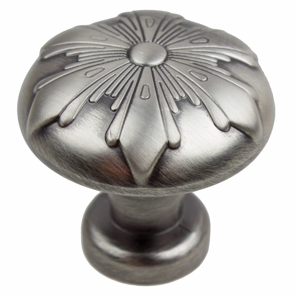 GlideRite 5-Pack 1-1/8 in. Pewter Transition Snowflake Cabinet Knobs - Satin Pewter