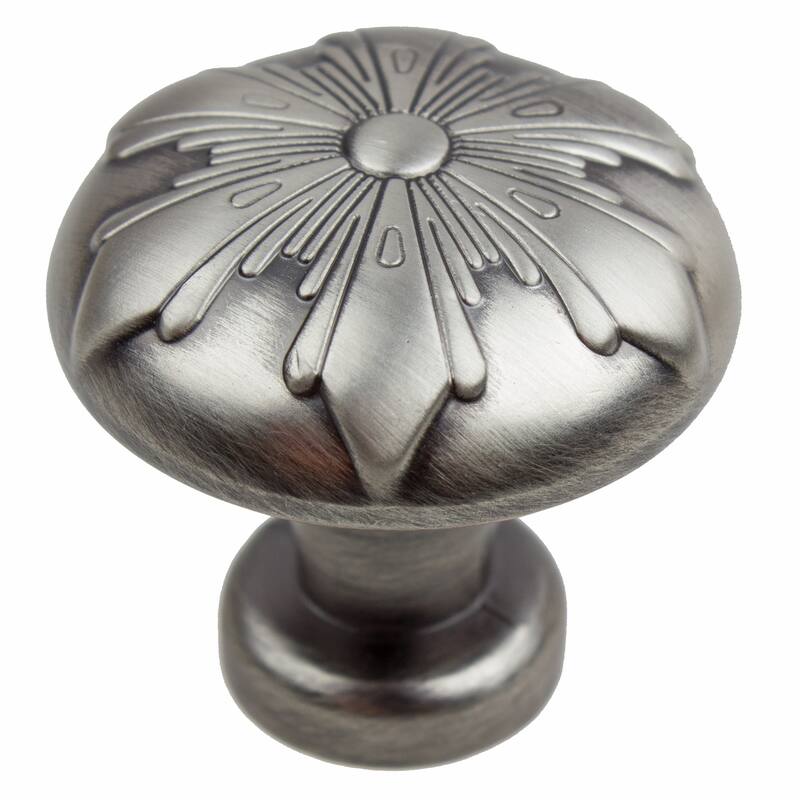 GlideRite 5-Pack 1-1/8 in. Pewter Transition Snowflake Cabinet Knobs - Satin Pewter