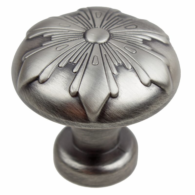 GlideRite 5-Pack 1-1/8 in. Pewter Transition Snowflake Cabinet Knobs - Satin Pewter
