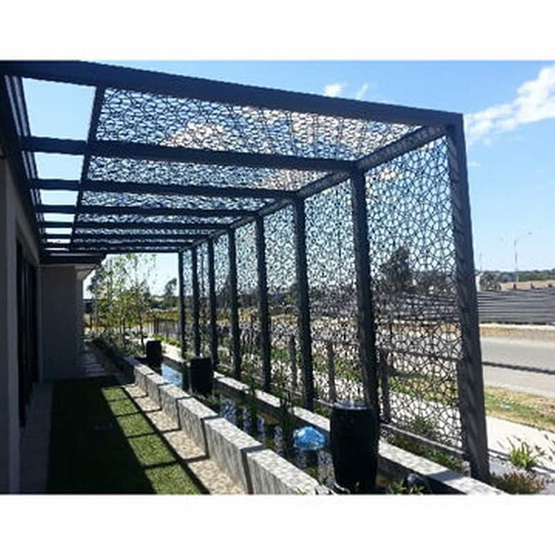 Laser Cut Metal Privacy Stand Combo Fence, 75" x48 " - WaveCurve