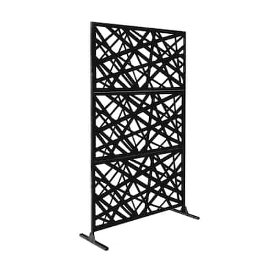 Laser Cut Metal Privacy Stand Combo Fence, 75" x48 " - AlgebraStrike