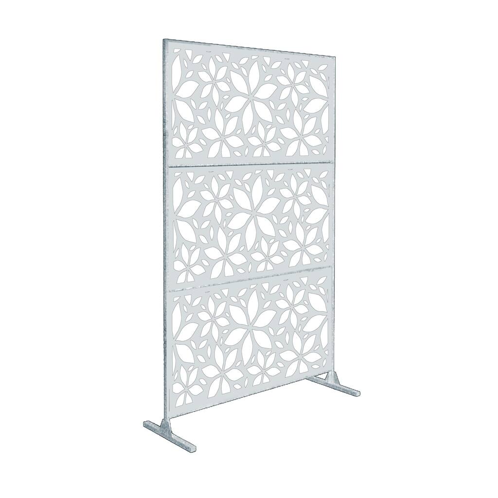 Laser Cut Metal Privacy Stand Combo Fence, 75" x48 " - LuckyLeaf