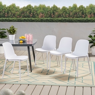 Ivy Modern Stacking Outdoor Dining Chair (Set of 4) by Christopher Knight Home - 19.50" W x 21.50" L x 32.00" H